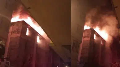 Gaziantep'te 4 katlı bina alev alev yandı!