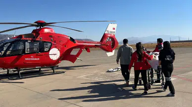 Şırnak’tan Elazığ’a hızlı sevk: Helikopter ambulans görevde