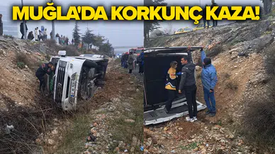 Yolcu minibüsü devrildi: 13 yaralı