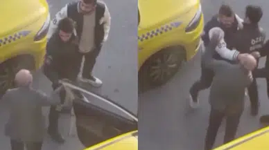 Başakşehir’de taksici kavgası kamerada