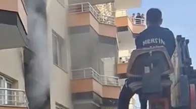 Mersin'de yangın paniği: Bina tahliye edildi