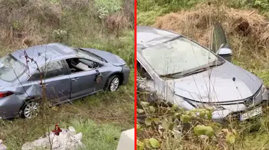 Beşiktaş'ta otomobil dereye uçtu!