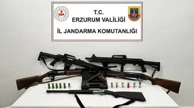 Erzurum’da jandarmadan kaçakçılık ve silah operasyonları