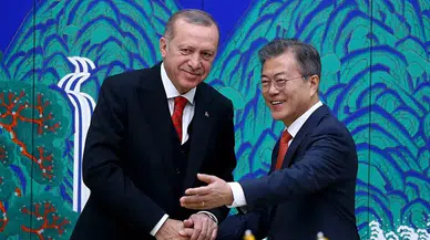 Cumhurbaşkanı Erdoğan ve Güney Kore lideri Myung bir araya geldi