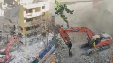 Ankara'da kontrollü yıkım kabusa döndü! Molozlar araçların üzerine yağdı