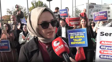 Ek atama bekleyen öğretmenler Ulus Meydanı'nda eylem yaptı!