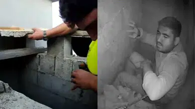 Mersin'de havalandırma boşluğuna düşen işçi, uzun süren çalışmalar sonucunda kurtarıldı