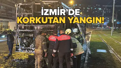 Seyir halindeki belediye otobüsü alev alev yandı!