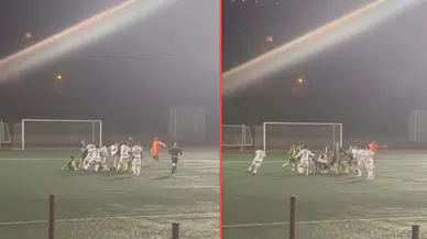 Kocaeli'de amatör maçta futbolcular tekme tokat birbirine girdi: İşte o anlar