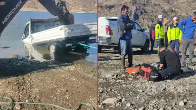 Elazığ'da el freni açılan pick-up baraja uçtu: Kadın mühendis öldü!