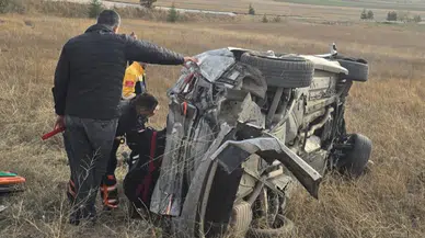 Çankırı'da takla atan otomobil hurdaya döndü: Sürücü yaralandı!