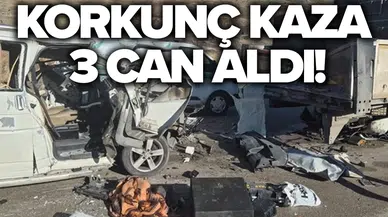 Minibüs, tıra çarptı