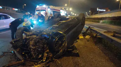 Üsküdar’da otomobil takla attı: 1 kişi yaralandı