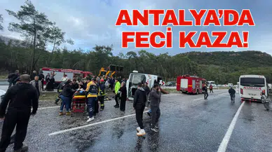 Midibüs devrildi, 6 kişi yaralandı