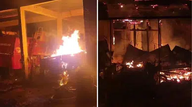 Edirne'de ahırda yangın çıktı: 3 ev ve çok sayıda araç küle döndü