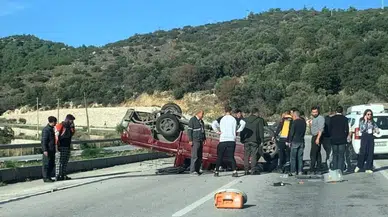 Bodrum'da kamyonet devrildi: Sürücü can verdi!