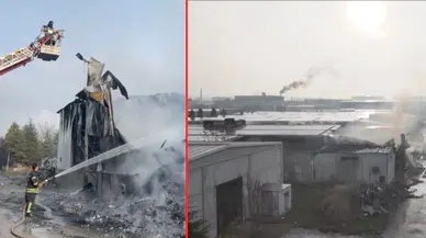 Uşak'ta fabrikada yangın