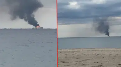 Lüks tekne Kalkan açıklarında alev alev yandı!