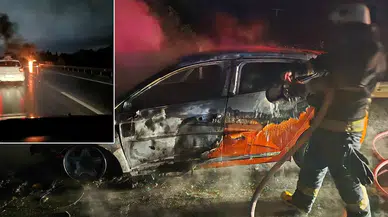 Antalya'da seyir halindeki araç cayır cayır yandı!