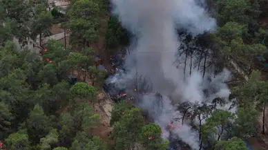 Fethiye’de karavan yangını ormana sıçradı