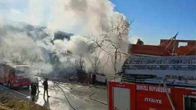 Denizli Serinhisar’da iş yerinde korkutan yangın!