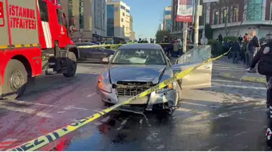 Şişli’de otomobil yayaların arasına daldı