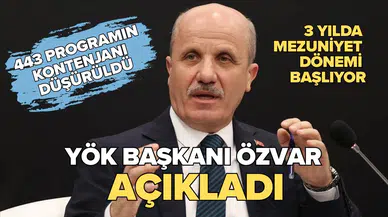 YÖK Başkanı Özvar açıkladı: Kontenjanlar düşürüldü, 3 yılda mezuniyet dönemi başlıyor