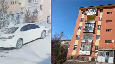 Erzurum'da gencin 5'inci kattan düşme anı kamerada!
