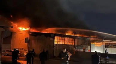 Hatay'da sanayi sitesinde yangın: 9 iş yeri ve 1 araç yandı