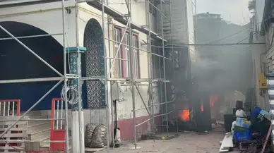 Tokat'ta inşaatı dumanlar sardı: Spiral kıvılcımı yangına neden oldu