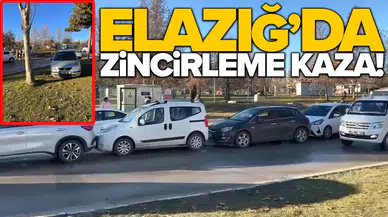 Elazığ'da zincirleme kaza: 6 araç birbirine girdi!