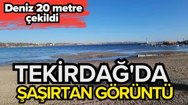 Tekirdağ'da şaşırtan görüntü: Deniz 20 metre çekildi