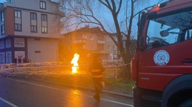 Kocaeli'de metan gazı yangını! Saatlerdir devam ediyor