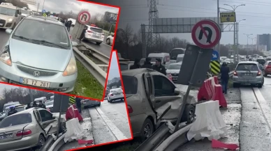 Bayrampaşa'da korkunç kaza! Otomobil bariyerlere çarptı: 2 yaralı