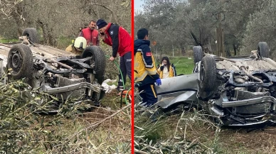 Balıkesir'de korkunç kaza: Otomobil devrildi! 2 ölü