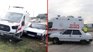 Hasta nakli yapan ambulansla otomobil çarpıştı!