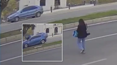 Telefona bakan kıza araba çarptı!