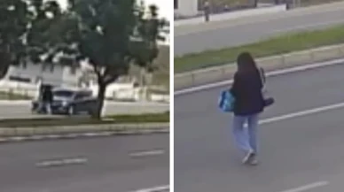 Telefona bakarak yolun karşısına geçmeye çalışan kıza otomobil çarptı: O anlar kamerada!