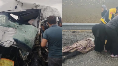 Van'da yolcu minibüsü ile kamyonet çarpıştı: Ölü ve yaralılar var