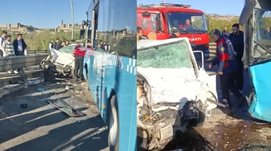 Yolcu otobüsü ile otomobil çarpıştı: 1 ölü, 4 yaralı