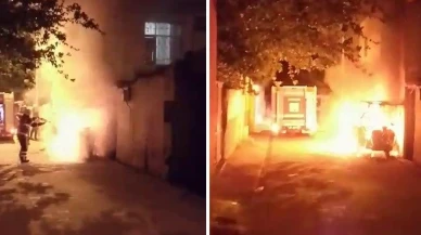 Adıyaman'da panik dolu anlar: Park halindeki motosiklet küle döndü!