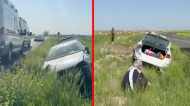 Şanlıurfa'da feci kaza! Otomobil yol kenarındaki kayalara çarptı: 4 yaralı