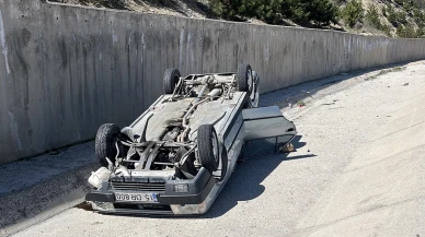 Burdur'da otomobil şarampole uçtu: 4 yaralı
