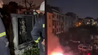 Küçükçekmece'de yangın paniği: Elektrik trafosu alev aldı!