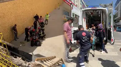 Kocaeli'de inşaat kazası: Yaralı işçi vinçle kurtarıldı!