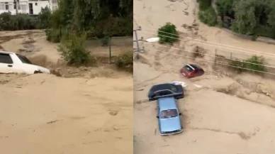 Osmaniye'de sel! Araçlar sular altında kaldı