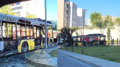 Başakşehir'de İETT otobüsü yandı!