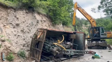 Artvin'de iş makinesi devrildi: 1 ölü, 2 yaralı!