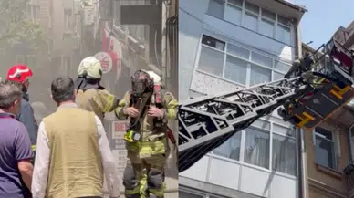 Beyoğlu'nda yangın paniği: Giriş kat alev aldı!
