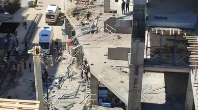 İnşaat alanında korkutan kaza